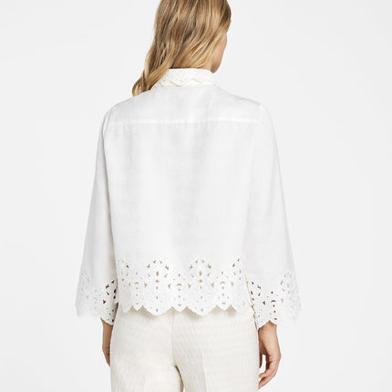 Gustav Lydia Shirt with broderie anglaise sleeves and front trim