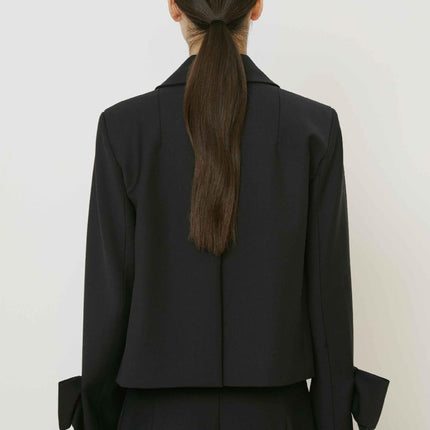 MeiMeiJ M5IH09 short cropped jacket with bow details black