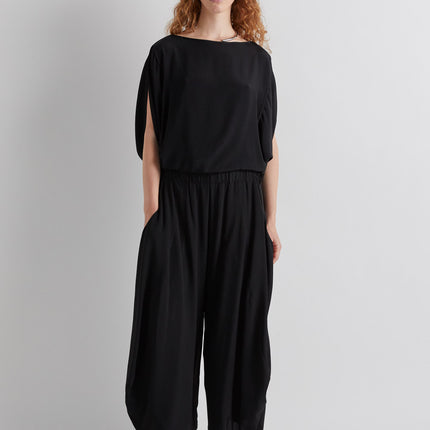 Meimeij M6EE06 flowy ballon end  trousers in black