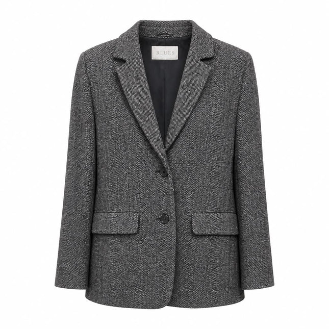 iBlues STARNA – Black/Grey Herringbone Jacket
