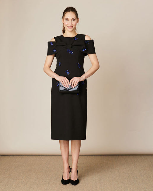 Fee G Phoebe off shoulder dress with beading