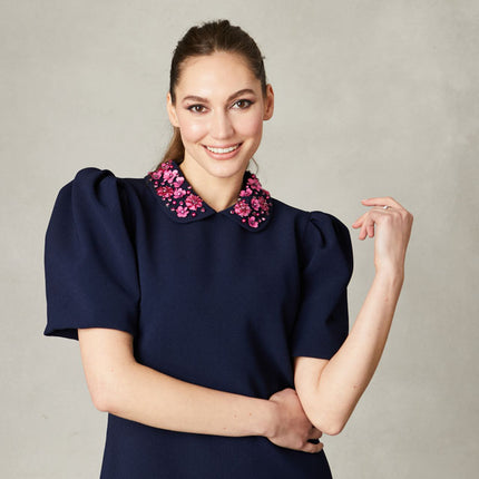 Fee G Sabrina beaded collar dress