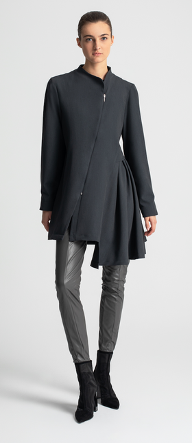 Lotus Eaters Koniani zip front pleat side tunic top