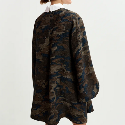 Essentiel Antwerp Inspector removeable collar dress camouflage
