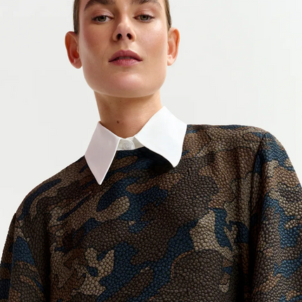 Essentiel Antwerp Inspector removeable collar dress camouflage