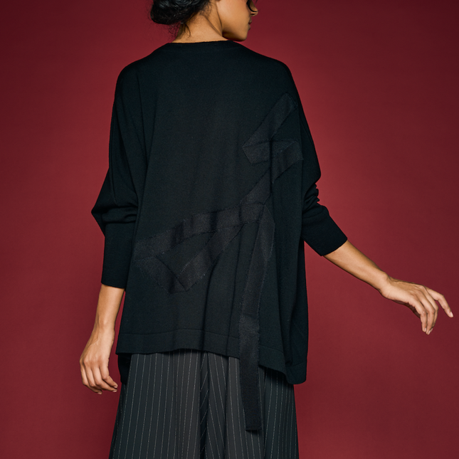 ISIK OZGUR 2633-07 ribbon knit long cardi