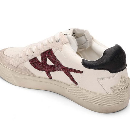 Ash Moonlight leather runner off white with wine sparkle details