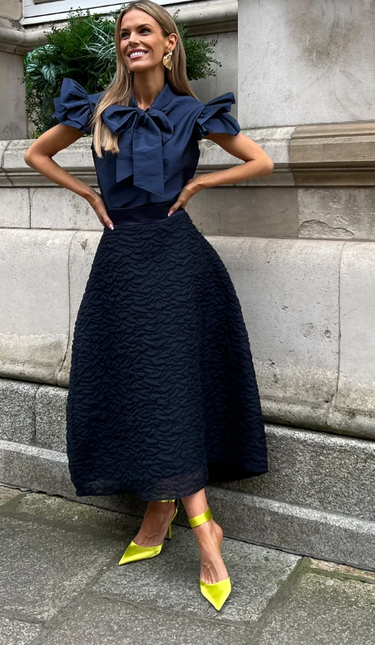 And Tate Twilight bubble skirt navy