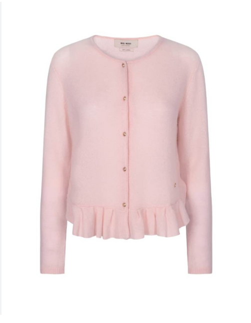 Mos Mosh Alice Cardi knit cardi with frill in pink