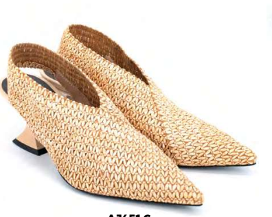 Jeannot AJ651C Slingback pointed toe stretch hessian and leather