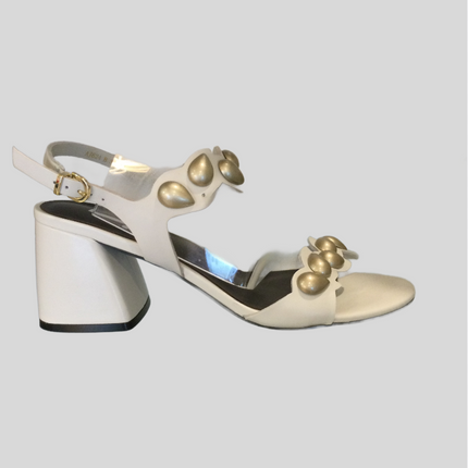 Jeannot AJ624B Sandal block snakeskin heel