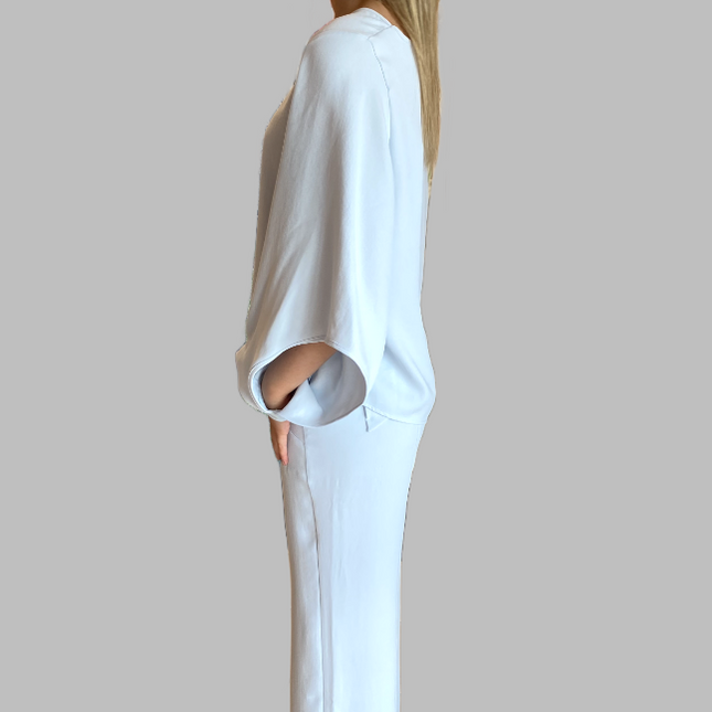 Ania Schierholt  BL3221/37 slit sleeve detail top ice blue