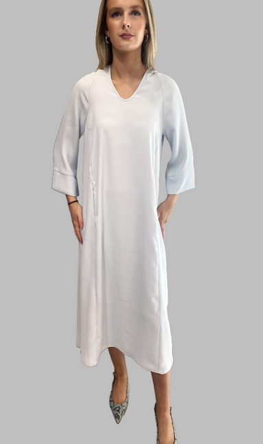 Ania Schierholt  KL3290/37 hooded midi dress ice blue
