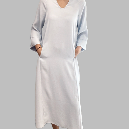 Ania Schierholt  KL3290/37 hooded midi dress ice blue
