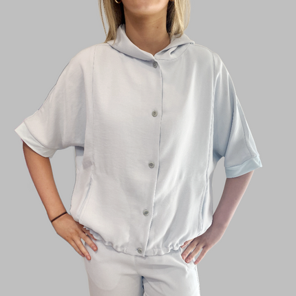 Ania Schierholt BL3232/37 hooded blouse ice blue