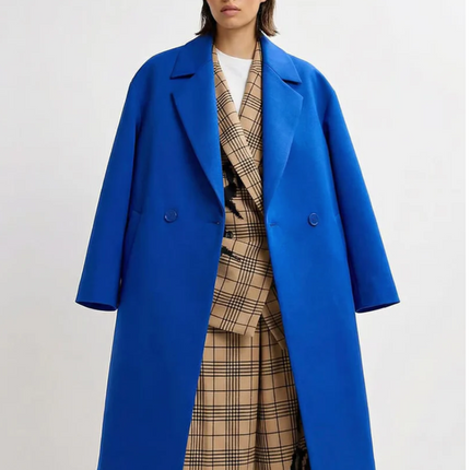 Essentiel Antwerp Junta oversized coat blue