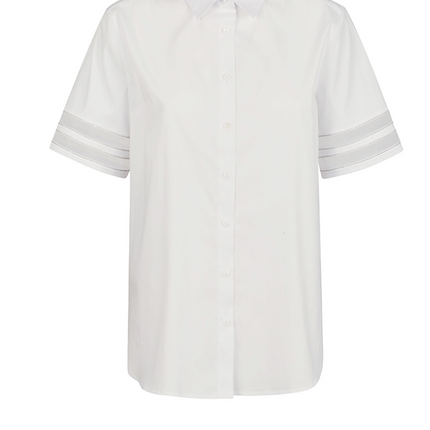 Purotatto 5032 Organza short sleeve shirt white