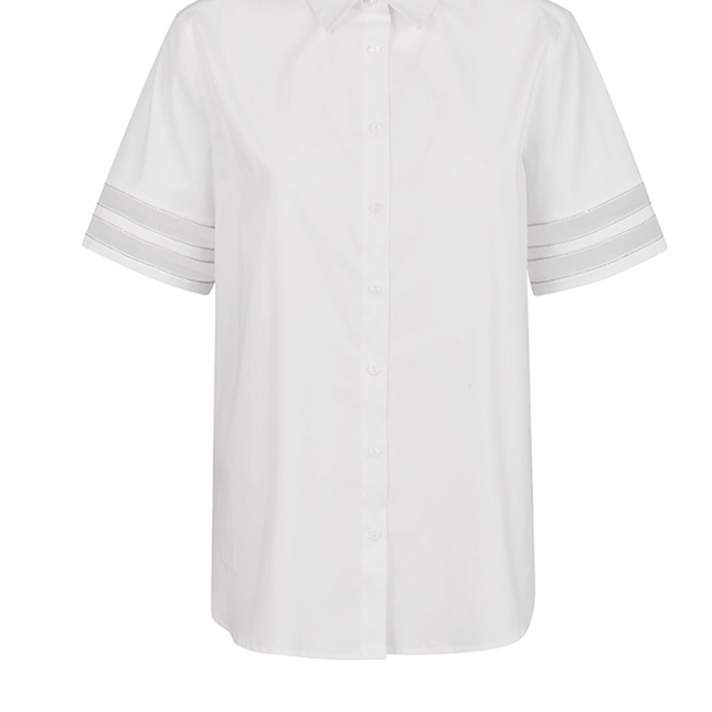 Purotatto 5032 Organza short sleeve shirt white