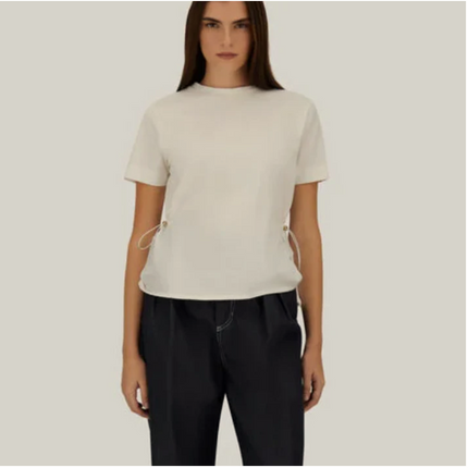 Herno JG000224D t-shirt with techno fabric back white