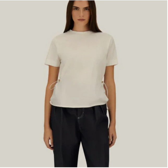 Herno JG000224D t-shirt with techno fabric back white