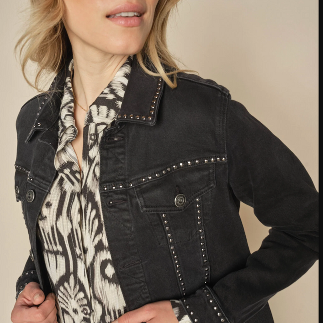 Mos Mosh Marly stud denim jacket black