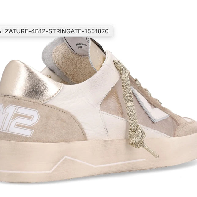 4B12 Kyle D101 wedge runner beige and gold suede detail