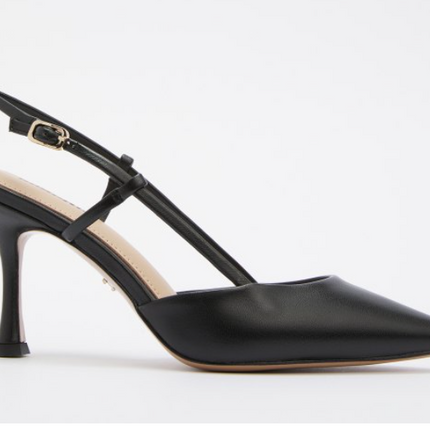 Lola Cruz Carmen 80 high black sling back shoes