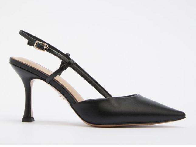 Lola Cruz Carmen 80 high black sling back shoes