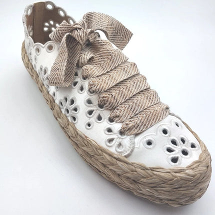 Pedro Garcia Pascal lazer embroidered hessian sole trainers