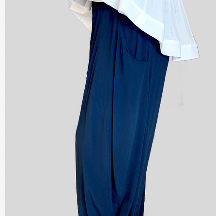 MeiMeiJ M6EE06 ballon end flowing trousers in navy