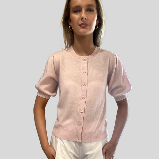 Estheme F2612C short sleeve cashmere knit butter cream