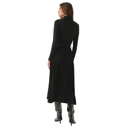 Exquise Florence skirt black denim panel with pleats