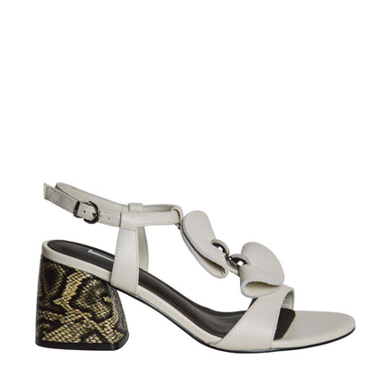 Jeannot AJ621B Sandal snake print block heel
