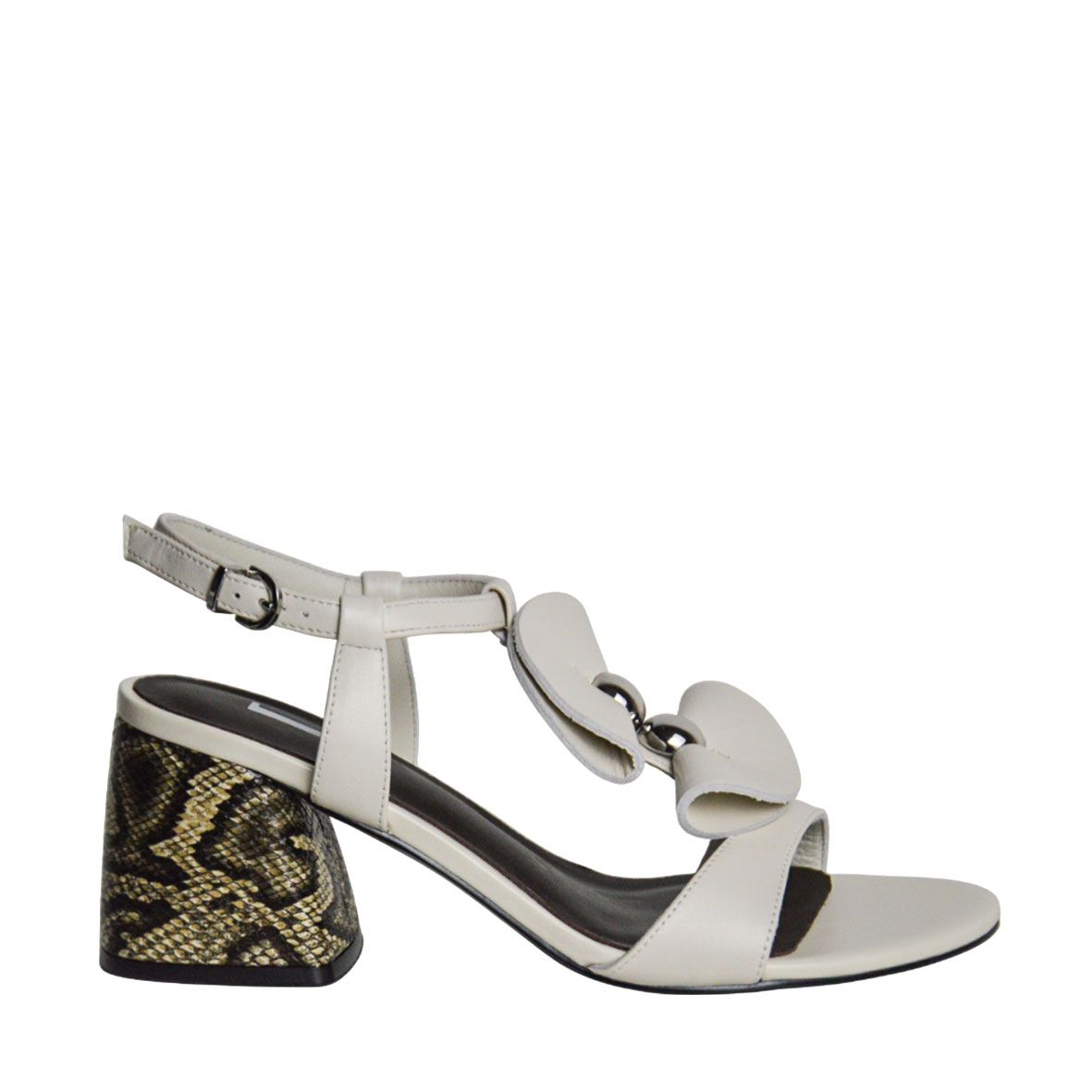 Jannot Designs Jeannot AJ621B Sandal snake print block heel – Ellen b