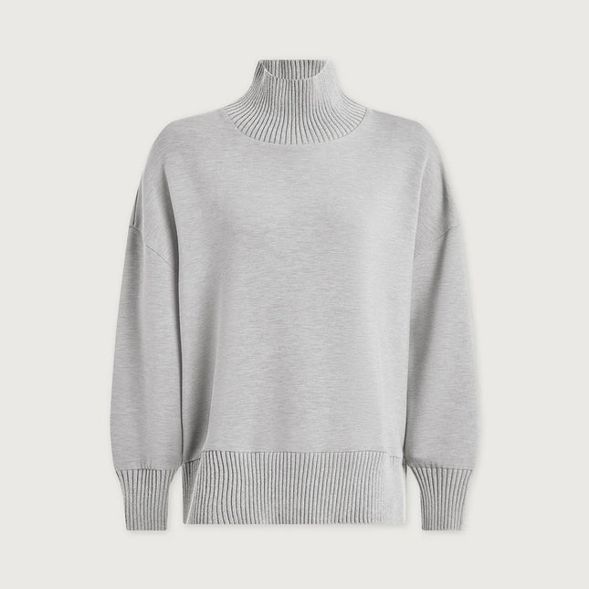 Varley Barker High Neck Sweat – Light Grey Marl