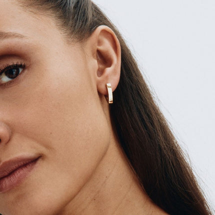 Edblad Valley small v hoop earrings gold