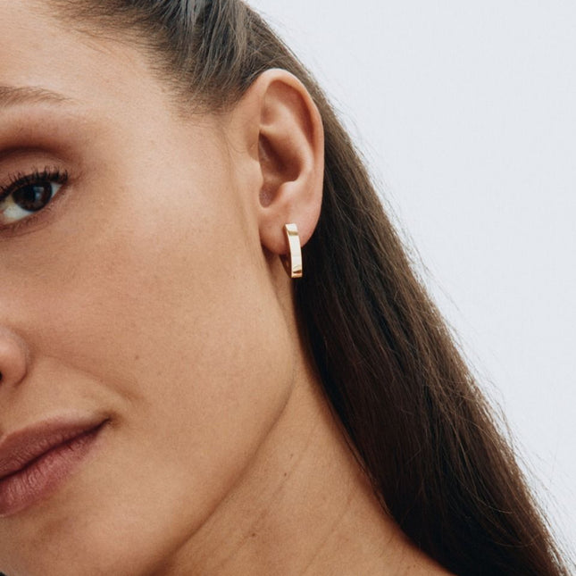 Edblad Valley small v hoop earrings gold