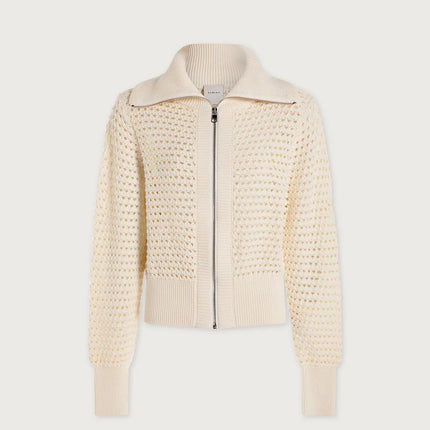 Varley Eloise Zip Through Knit – Egret