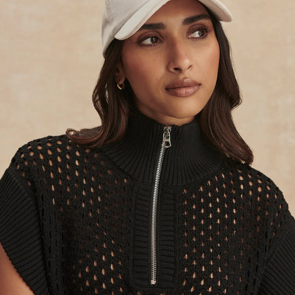 Varley Gaines Half Zip Knit – Black