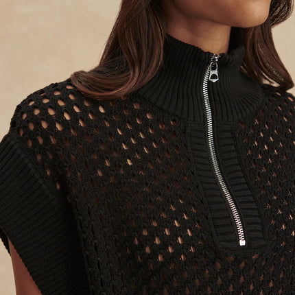 Varley Gaines Half Zip Knit – Black