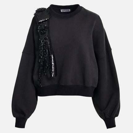 Essentiel Antwerp Ijoux jet beaded sweatshirt black