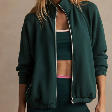 Varley Magda Zip Through Sweat – Green