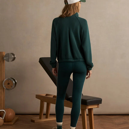 Varley Magda Zip Through Sweat – Green