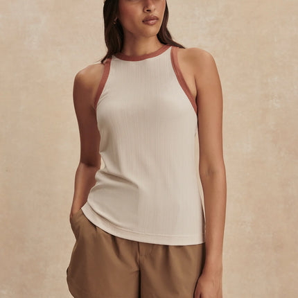 Varley Marlene Fitted Tank - Oatmeal