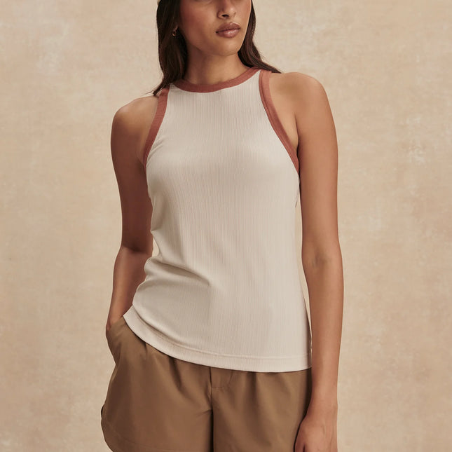 Varley Marlene Fitted Tank - Oatmeal