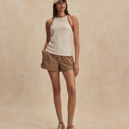 Varley Marlene Fitted Tank - Oatmeal