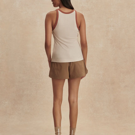 Varley Marlene Fitted Tank - Oatmeal