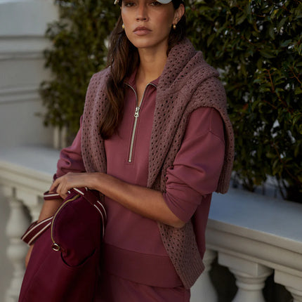 Varley Mavis Mock Neck Sweat – Wild Rhubarb