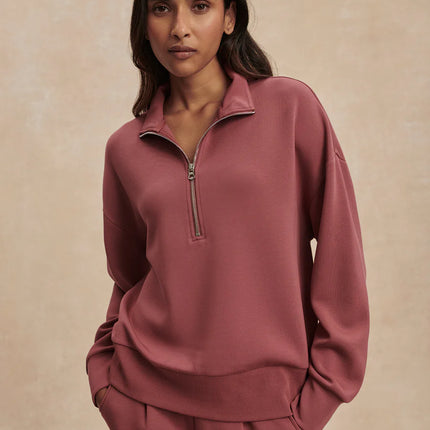 Varley Mavis Mock Neck Sweat – Wild Rhubarb