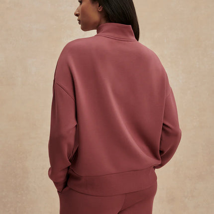 Varley Mavis Mock Neck Sweat – Wild Rhubarb